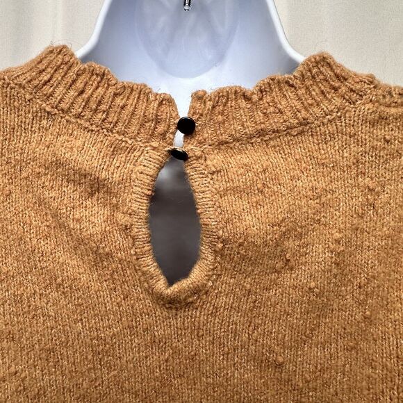 Fat Face Sweater Size US 6 UK 10 Jumper Crochet Detail Burnt Tanish Color - Picture 16 of 16
